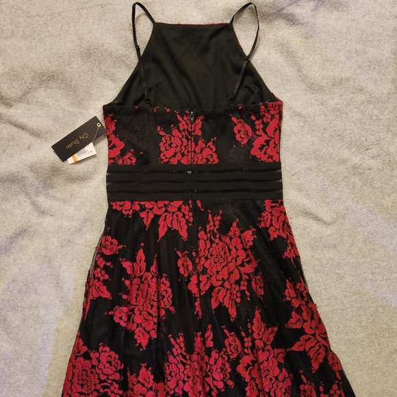 CITY STUDIO Red Black Lace Party Prom Mini Dress - Sz 3 - NEW w/ TAGS NWT - Picture 7 of 9
